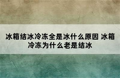 冰箱结冰冷冻全是冰什么原因 冰箱冷冻为什么老是结冰